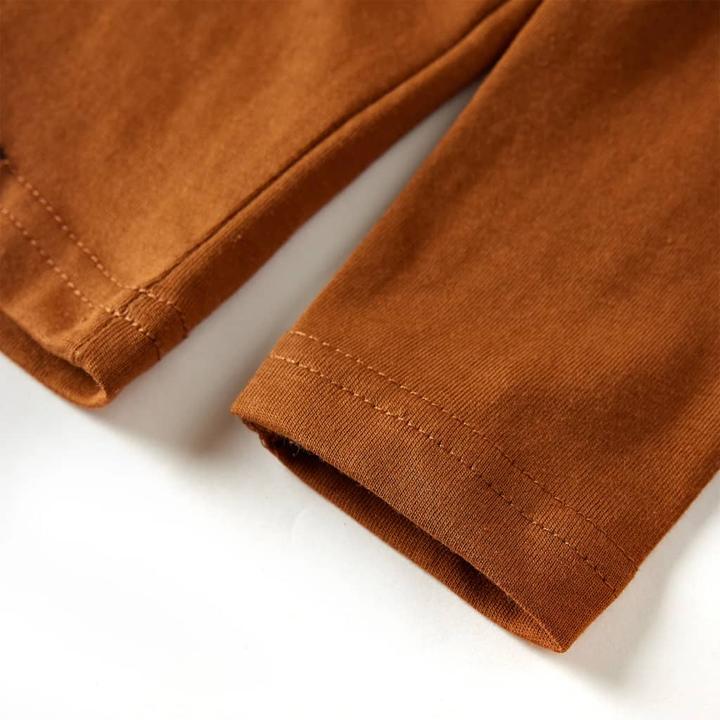Actual product image VidaXL Children's long-sleeved shirt Cognac 128,Material: 100 (128)