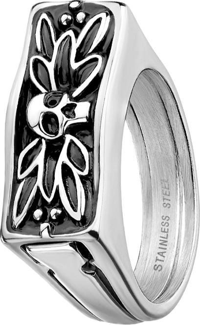 Produktbild Star Piercing Ring silber Totenkopf mit Geheimfach (Chirurgenstahl 316L, ohne Messing)
