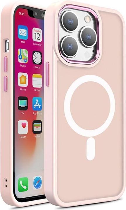 Immagine prodotto Hurtel Custodia magnetica colorata opaca per iPhone 15 Pro Max - rosa (Apple iPhone 15 Pro Max)