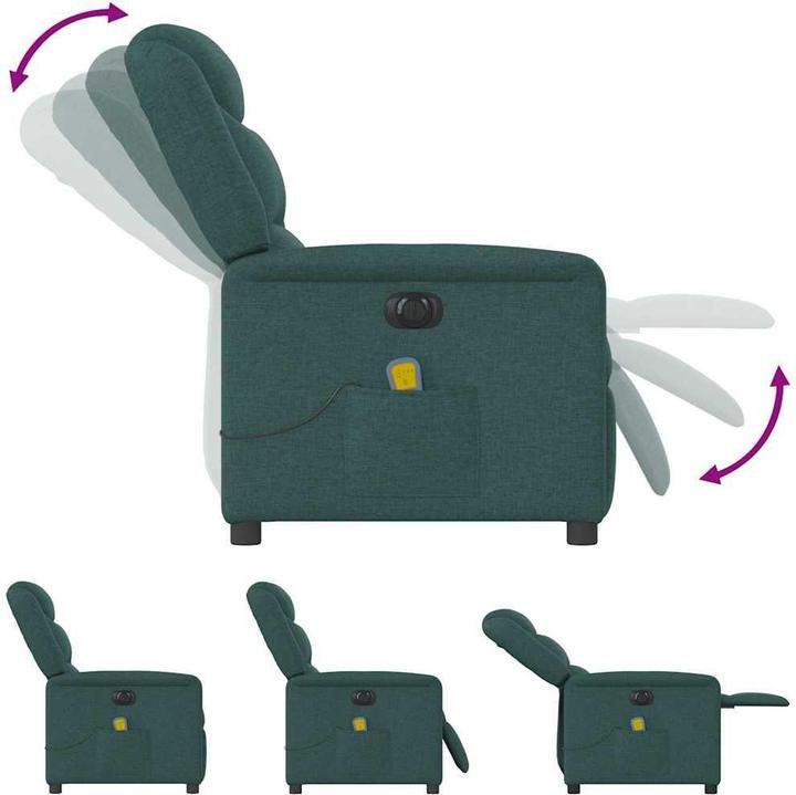 Actual product image VidaXL Massage chair electric dark green fabric