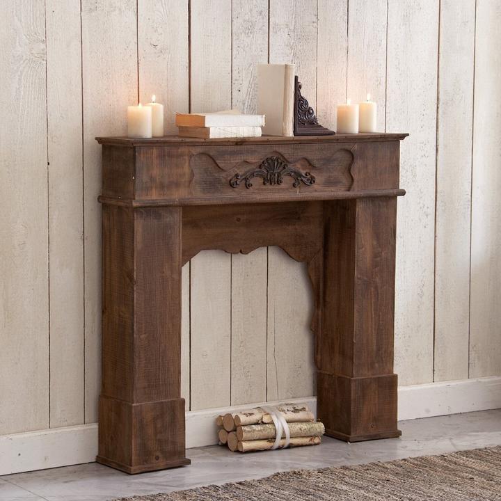 Immagine prodotto Loberon Consolle per camino Margaux marrone antico (102 x 21 x 97 cm)