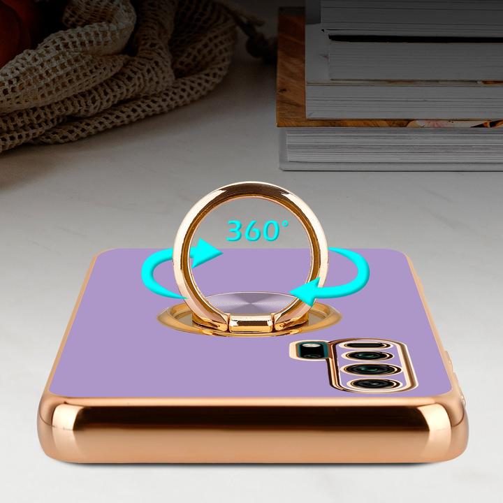 Productafbeelding Cadorabo Hoesje voor Honor 20 PRO in TPU met camerabescherming en ring LM089 Style (Honor 20 Pro)