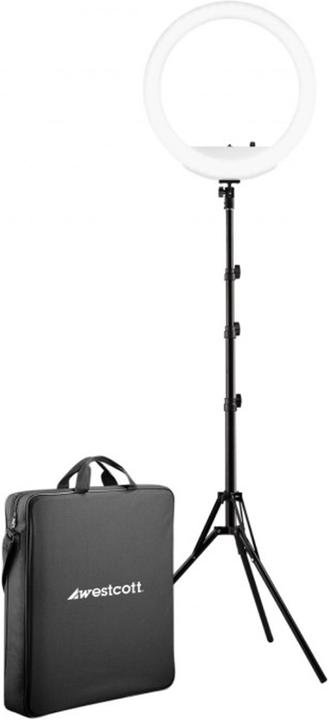 Actual product image Westcott 18â Bi Colour LED Ring Light Kit with Batteries and Stand (Flash unit battery)