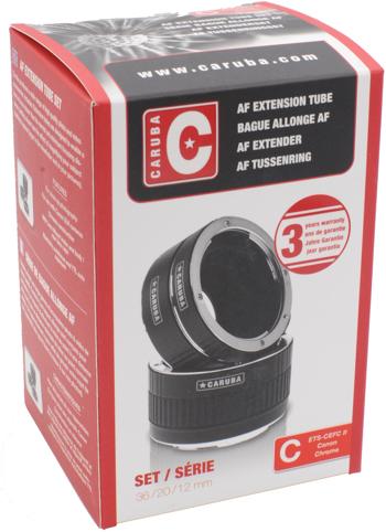Actual product image Caruba Extension Tube Set Canon Chrome (Type II) (Macro intermediate ring, Canon EF, Canon EF-S)