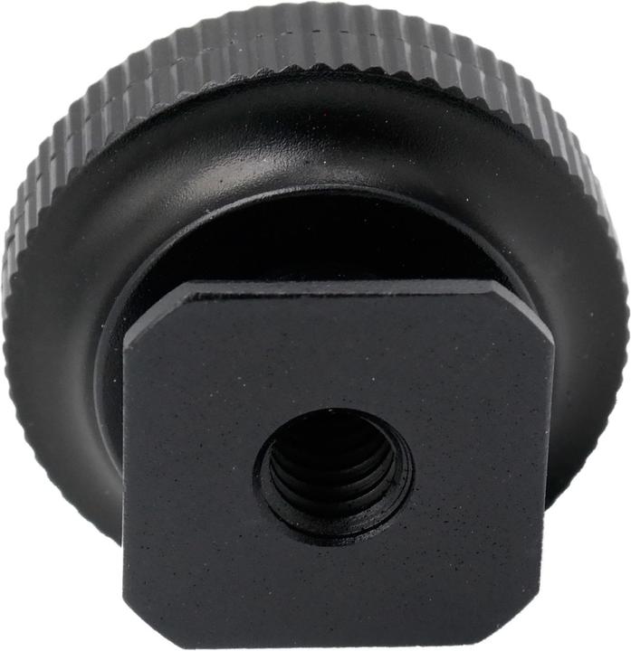 Produktbild Caruba Blitzschuh Adapter Universal Blitzschuh > 1/4" AuÃengewinde (mit DistanzstÃ¼ck) Schwarz (Blitzgerät Adapter)