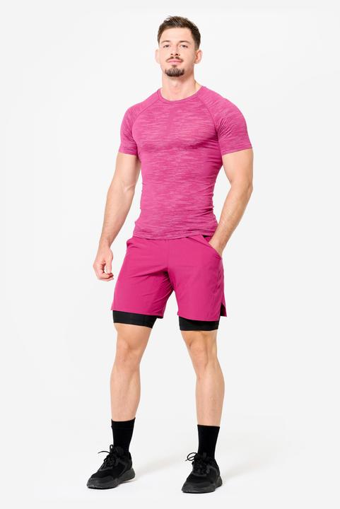Actual product image Domyos Kompressionsshirt Herren atmungsaktiv Rundhals - lila (S)