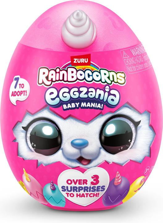Actual product image Zuru RAINBOCORNS-EGGZANIA-PLUSH SOFT MINI,S1,SHRINK WRAP,TQ,12PC