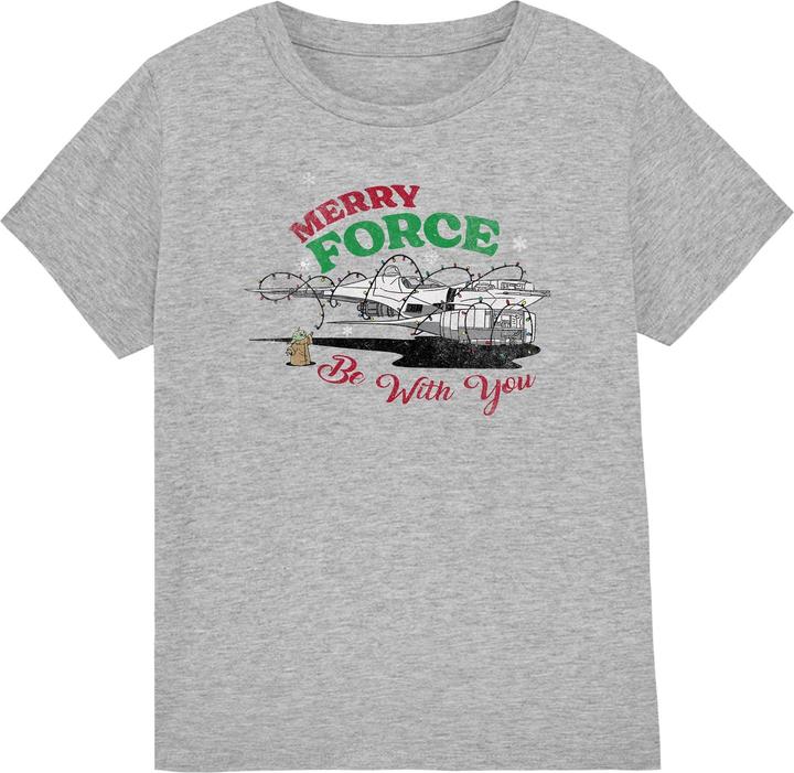 Immagine prodotto Star Wars Merry Force Be With You Maglietta Grogu Bambini (152, 158)