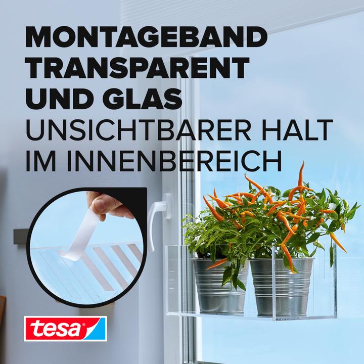 Productafbeelding tesa Montagetape transparant, glas, 20 kg (19 mm)