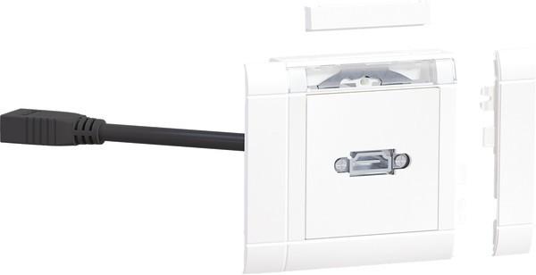 Hager TEH GMSET019016 Connection set HDMI front vw (Terminal block)