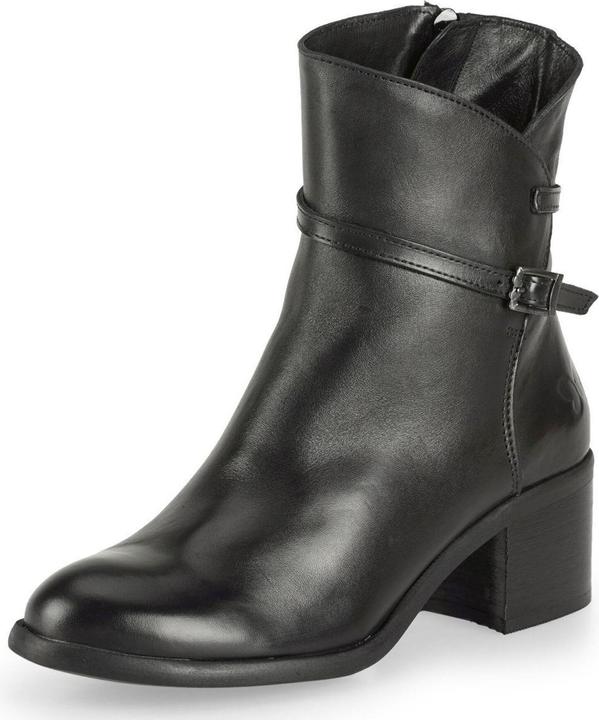 Felmini MIRA D947 Eleganter schwarzer Stiefel mit niedrigem Absatz, hergestellt aus weichem Leder. Diese sti