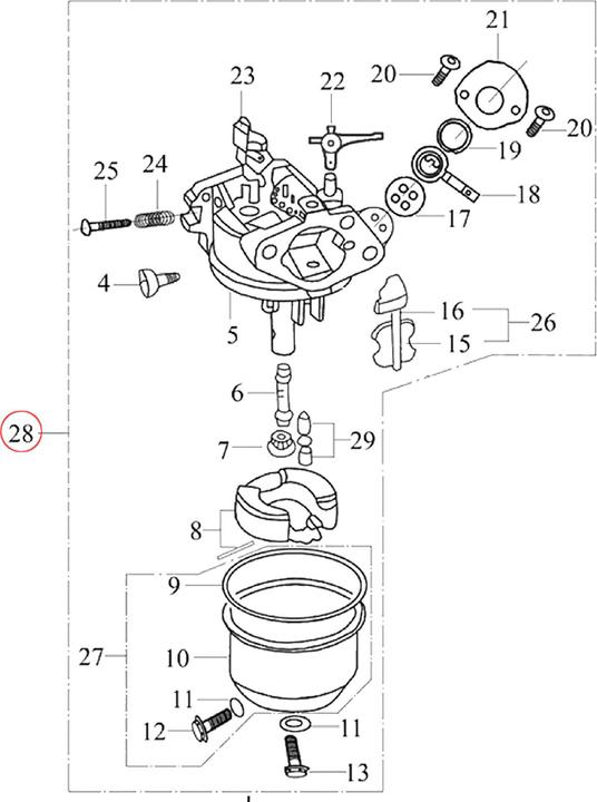 Produktbild Wiltec LIFAN Benzinmotor 13 PS Ersatzteil Vergaser Benzin Motor