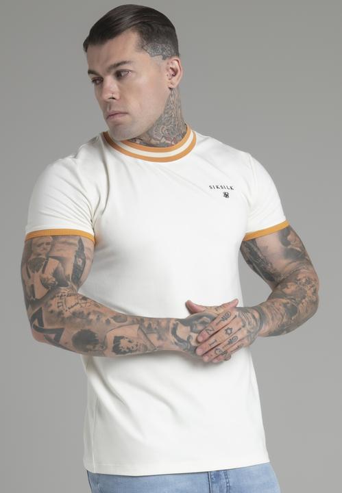 Siksilk T-Shirt Ringer T-Shirt in Ecru