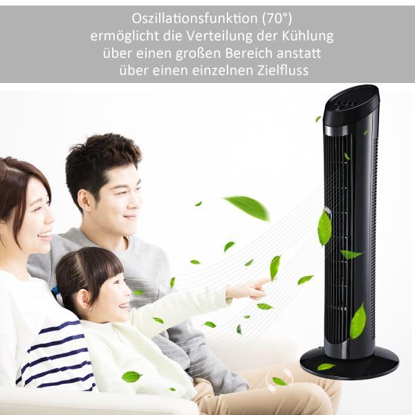 Actual product image Homcom Tower fan with 3 ventilation levels