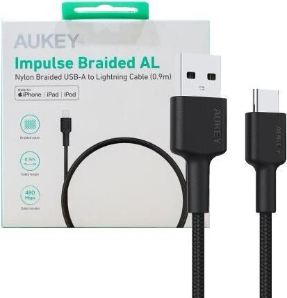 Aukey Braided Nylone USB 2.0 to USB-C Cable 0.9m (0.90 m, USB 3.2 Gen 1)