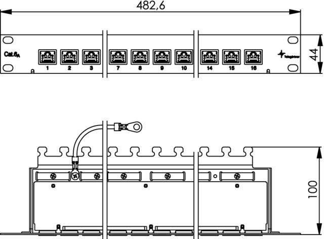 Produktbild Telegärtner Patch Panel MPP16 19" Cat.6+ 16-Port