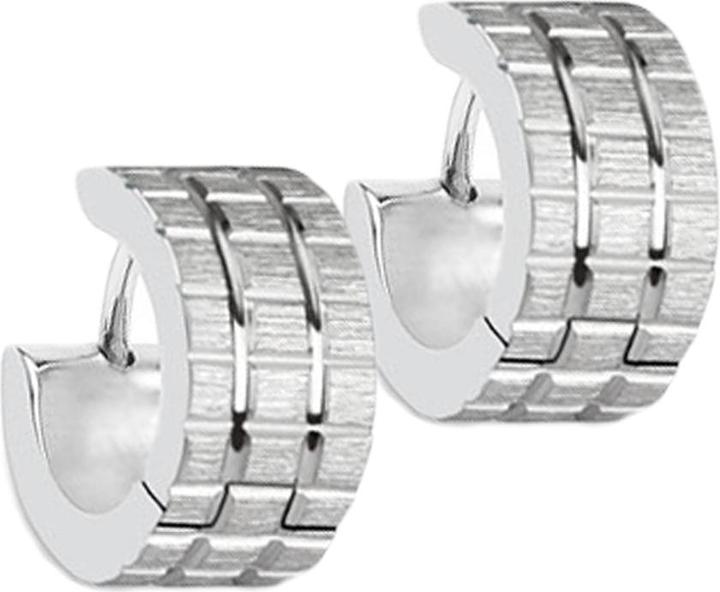 Produktbild Star Piercing Ohrring zum Klappen mit Rillen silber (ohne Messing, Chirurgenstahl 316L)