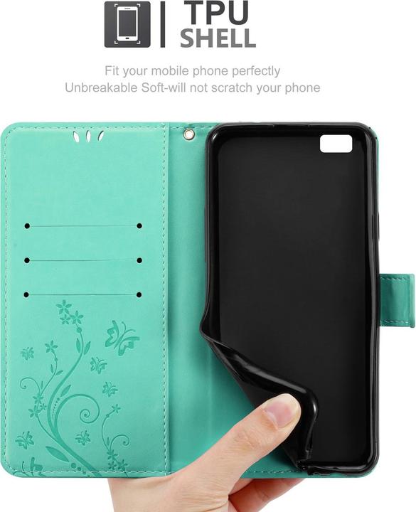 Productafbeelding Cadorabo Bloemen Boekomslag (Huawei P8 Lite)
