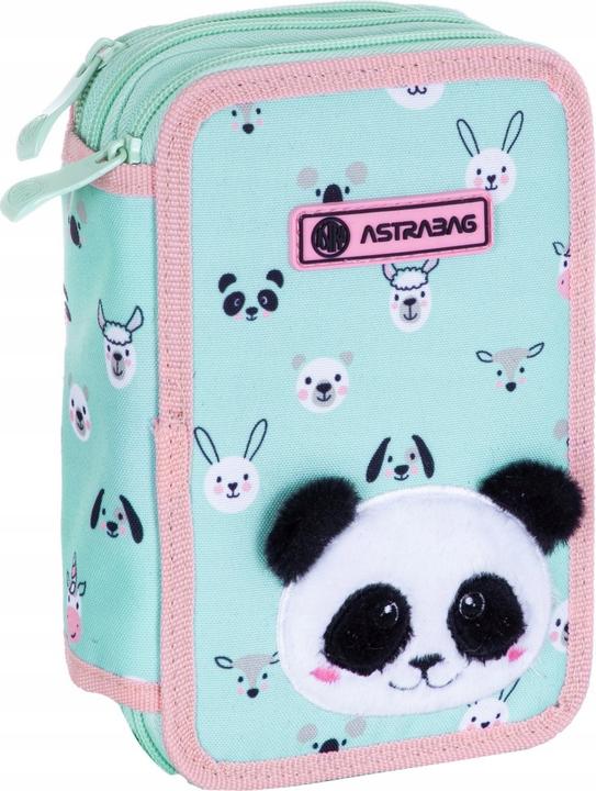 Astra Dreifaches Federmäppchen mit Zubehör Teddy Panda AC31