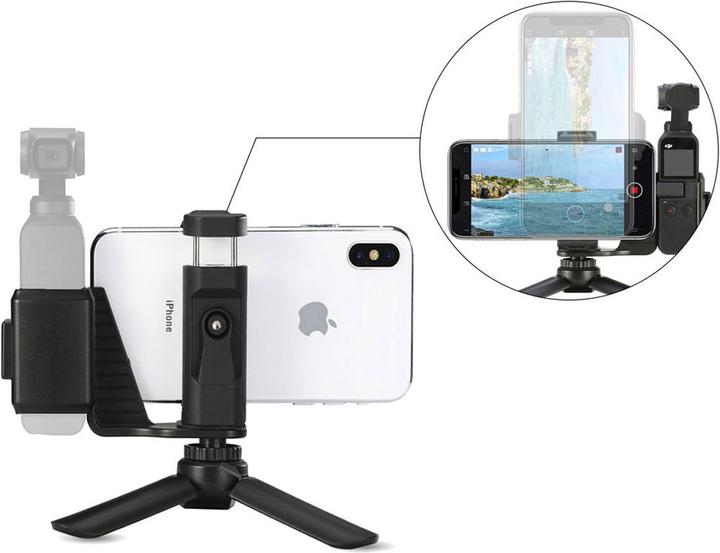 Actual product image Caruba Osmo Pocket Phone Holder Set ABS (incl tafel statief)