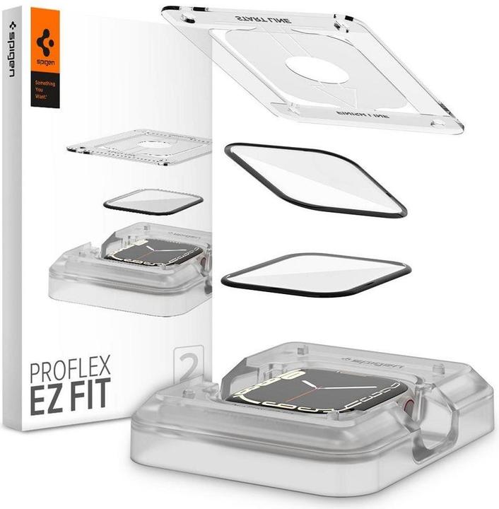 Actual product image Spigen ProFlex EZ FIT Apple Watch 7 45mm 2szt./2pcs AFL04051 Szkło Hybrydowe