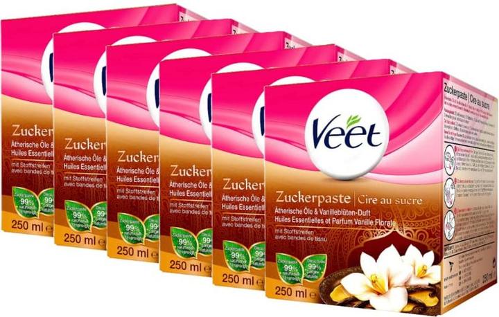 Veet 6er Pack Sugaring Zuckerpaste Vanilleblüte (1500 ml, 6 x, 438 g)