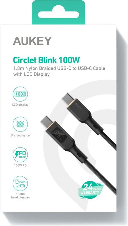 Produktbild Aukey USB C – USB C (1.80 m, USB 2.0)