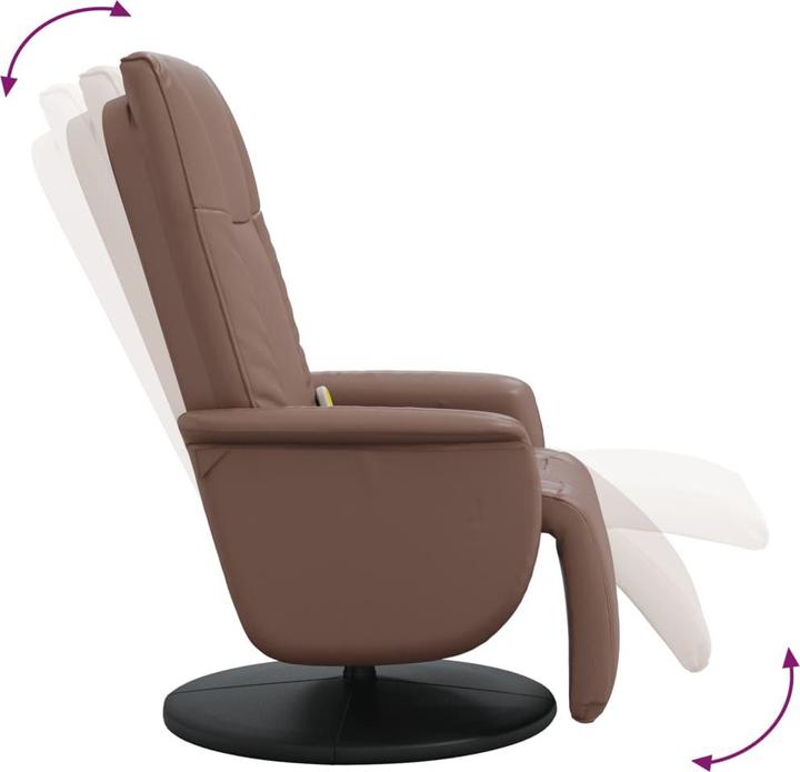 Image du produit VidaXL Fauteuil de massage avec repose-pieds Marron Similicuir,Couleur