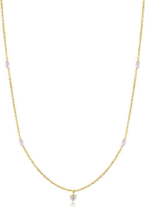 Ania Haie 14kt Gold Pearl and White Sapphire Halskette (585er Gelbgold, 40 - 45 cm)
