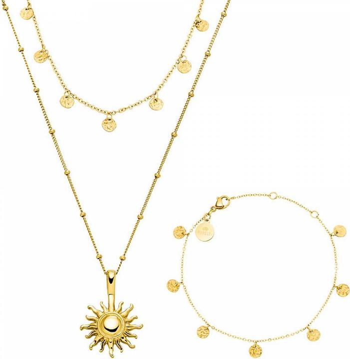 Produktbild Purelei Sun 3-teiliges Set gold, in Geschenkverpackung (Edelstahl 18K vergoldet, 35 - 40 cm)