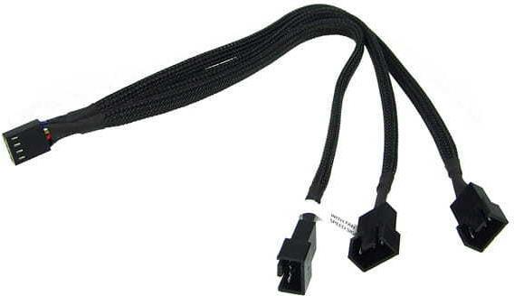 Phobya Y-Kabel 4Pin PWM 3x 4Pin PWM 10cm - schwarz