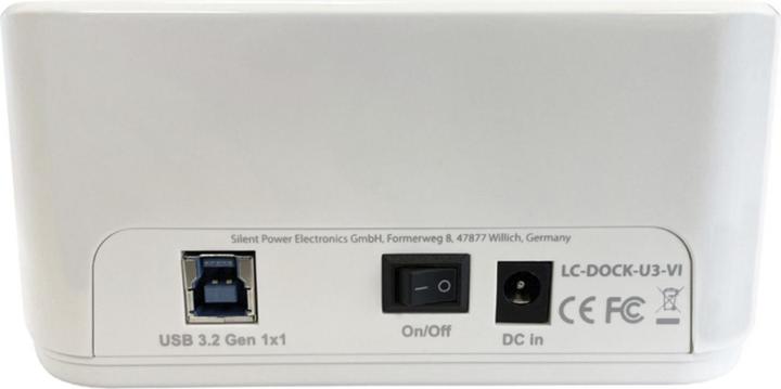 Produktbild LC-Power LC-DOCK-U3-VI USB3.2 1xHDD/SSD Docking 2,5/3,5 Whit retail (USB-C, 2 Ports)
