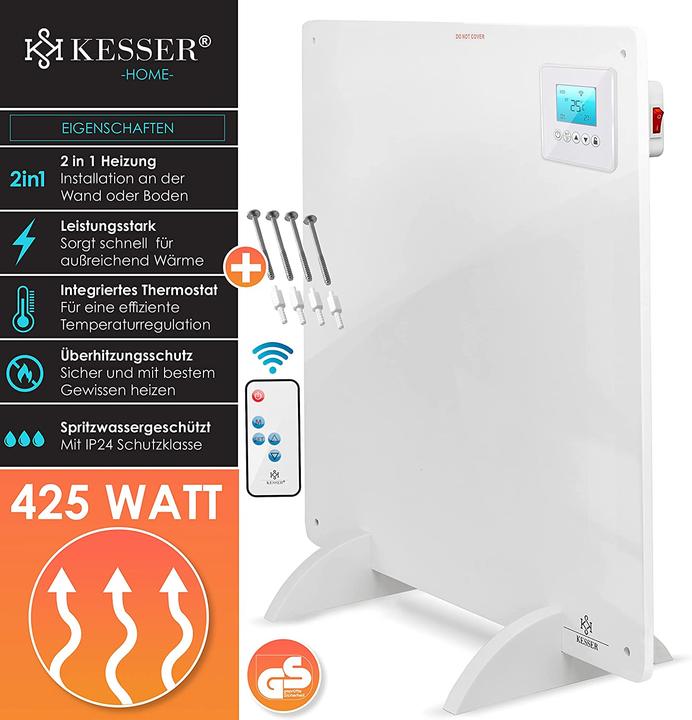 Produktbild Kesser Infrarotheizung mit Fernbedienung, 1x 425 Watt