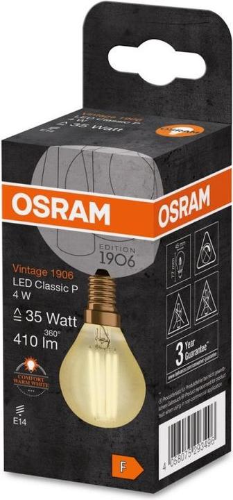 Actual product image Osram vintage 1906 (E14, 4.50 W, 420 lm, 1 x, F)
