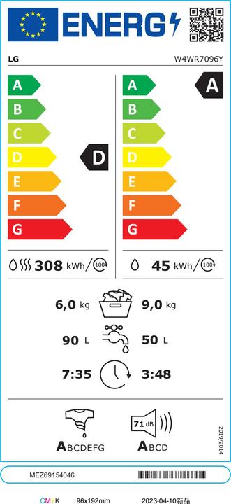 Energie-Label LG W4WR7096Y