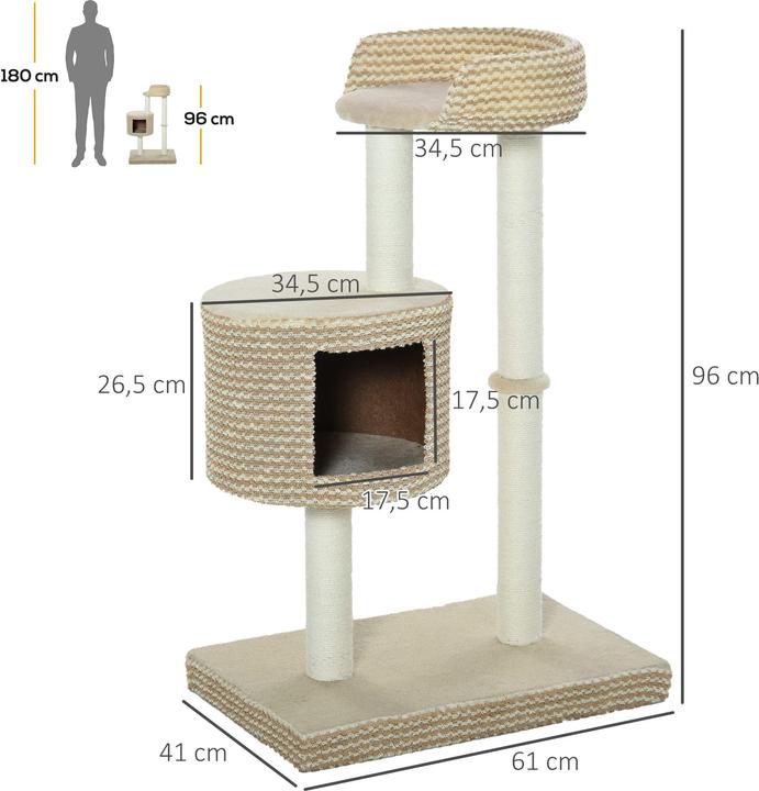Actual product image Jamb Cat tree (96 cm, Beige+coffee)