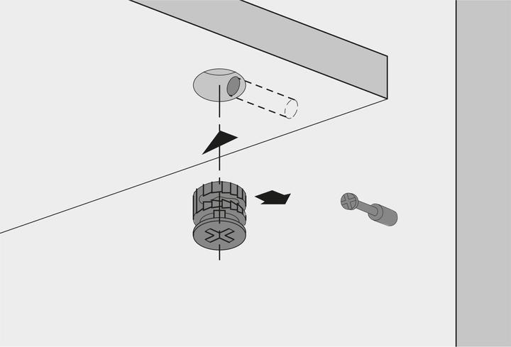 Productafbeelding Hettich Excentrisch verbindingsbeslag Rastex 15, voor 19 mm planken (Aansluitende fitting, 1 Pcs.)