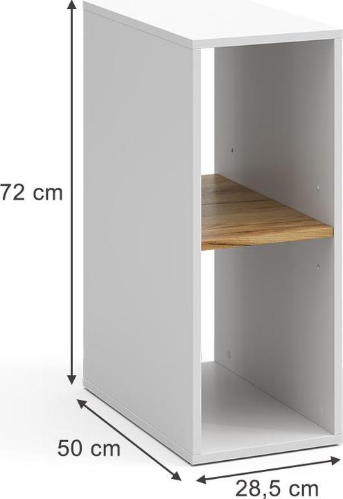 Image du produit Vichy PC-Schrank Tomy, Weiss/Goldkraft Eiche, 28.5 x 50 cm mit 2 offenen Fächern