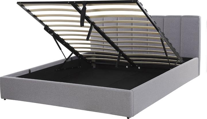 Actual product image Beliani Light grey upholstered bed with folding bed base 140 x 200 cm DREUX (140 x 200)