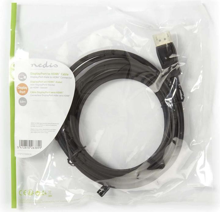 Image du produit Nedis Câble vidéo / audio (3 m, DisplayPort)