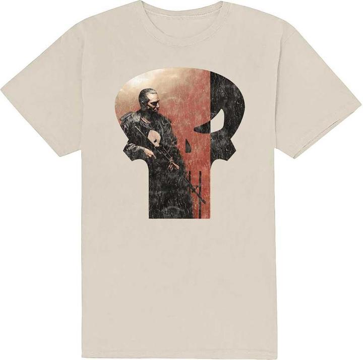 The Punisher Unisex Adult Outline Cotton T-Shirt