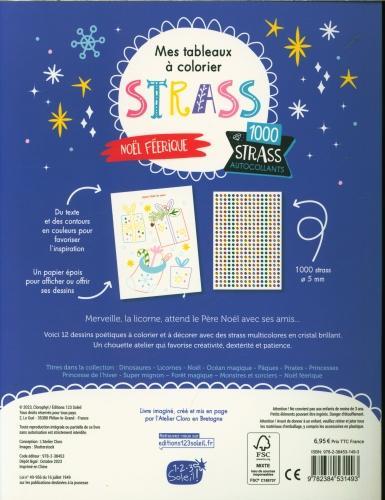 Actual product image 123 Soleil Mes tableaux à colorier strass : Noël féerique (French, Collectif, 2024)