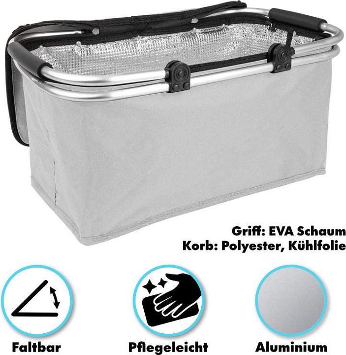Image du produit Hermex Panier de course Panier de transport Panier isotherme Carrybag Sac isotherme Panier pique-nique (25 l)