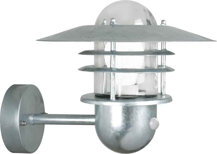 Nordlux Agger, wall lamp w sensor, galvanized (E27, IP54)