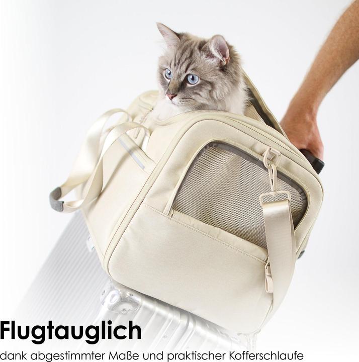 Actual product image LucyBalu CHECK-IN Katzentransporttasche (Cat, Reflectors, Washable, Breathable, Foldable)