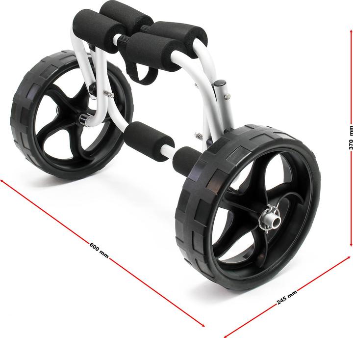 Image du produit Wiltec Chariot de transport Alu Pliable 45kg Kayak Canoë Avec Roues PU & Sangles en Nylon Fixation Sécu