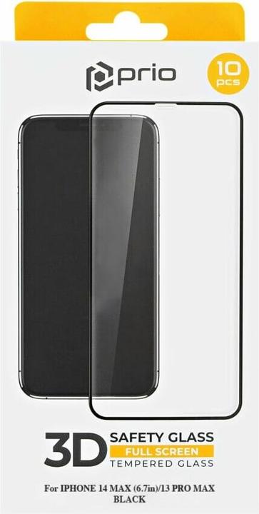 Actual product image prio 10x 3D Tempered Glass Protector for iPhone 14 Plus/13 Pro Max black (10 Piece, Apple iPhone 13 Pro Max, Apple iPhone 14 Plus)
