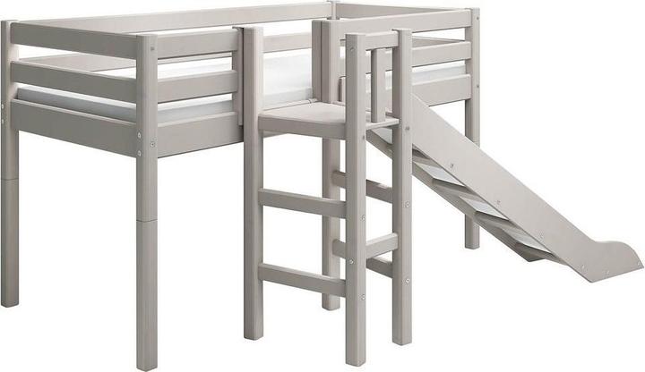 Image du produit Flexa Lit mi-hauteur Classic avec toboggan et plate-forme (90 x 200 cm)