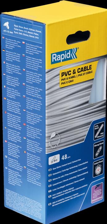 Produktbild Rapid PVC & Kabel Klebesticks Ø12x190mm 48 Stück