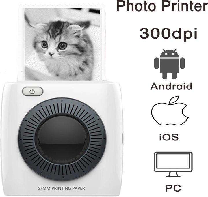 Immagine prodotto Paperang P2 HD 300DPI Imprimante Bluetooth per smartphone (Bianco e nero)
